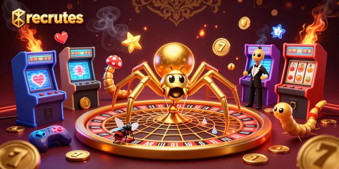 Spin the reels with recrutes in this vibrant casino scene featuring thrilling betting action.