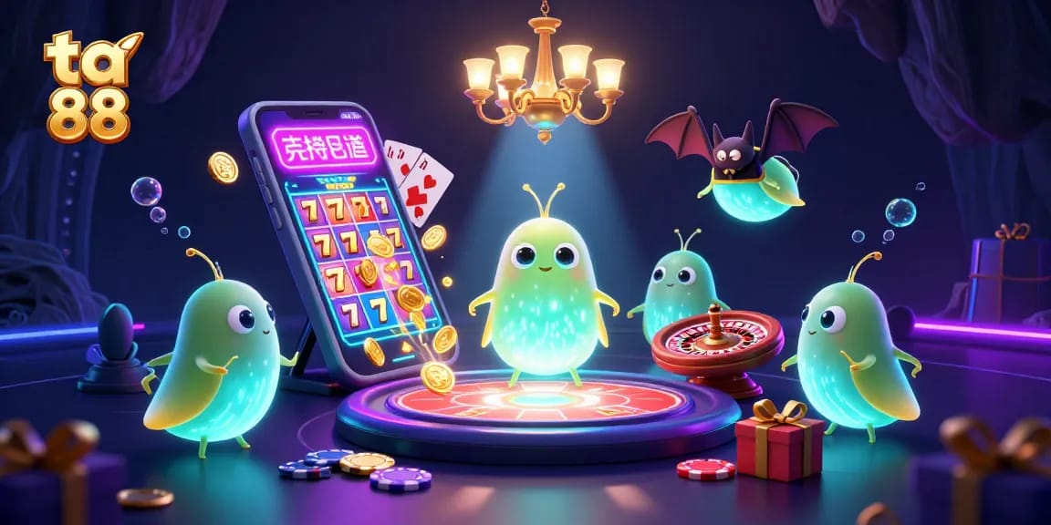 Play exciting ta 88 casino games with glowworms lighting the way in this vibrant illustration