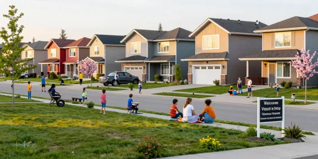 Best Edmonton neighborhoods featuring families enjoying outdoor activities and vibrant community life.
