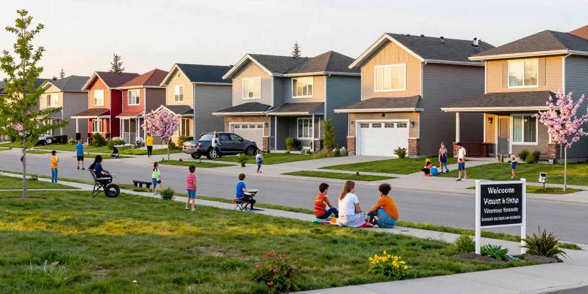 Best Edmonton neighborhoods featuring families enjoying outdoor activities and vibrant community life.
