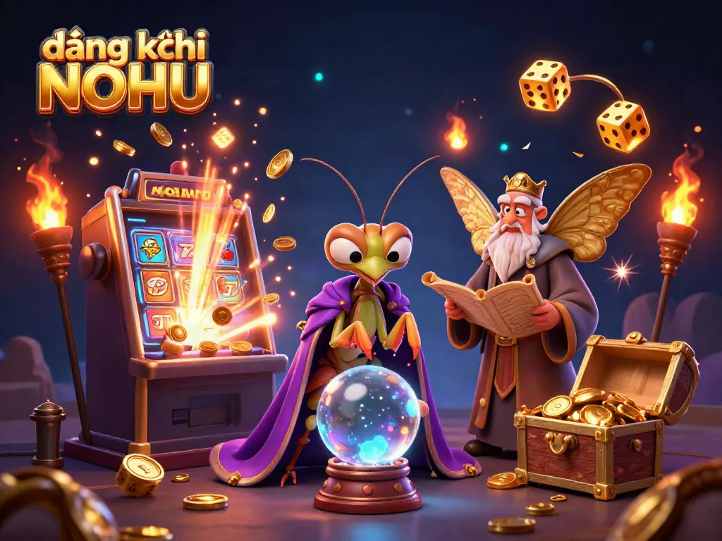 Experience the excitement of đăng ký NOHU with a vibrant casino scene featuring cartoon characters and jackpot elements.