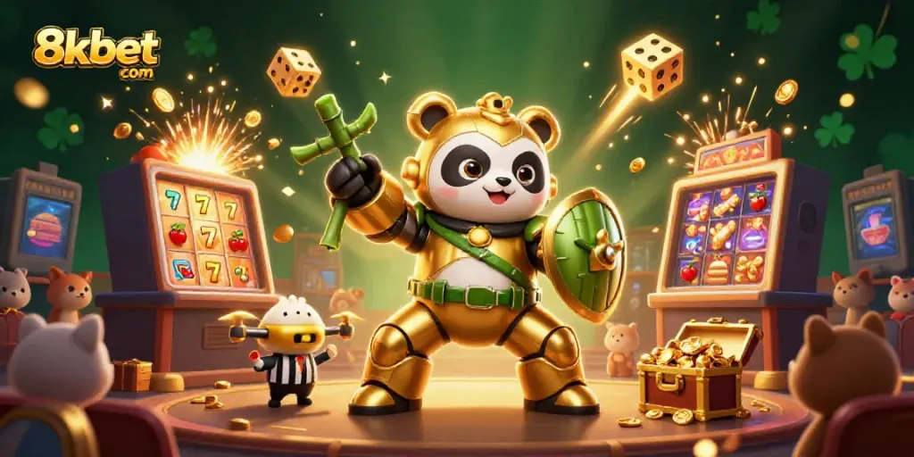 Experience the excitement of gaming at 8xbet com with a vibrant, dynamic casino scene.