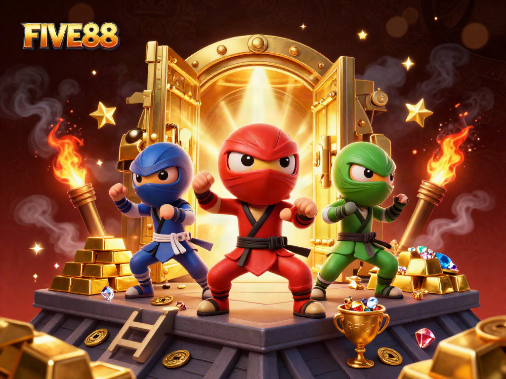 Engage with the thrilling FIVE88 casino experience as a ninja chameleon team delivers dynamic winning moves.