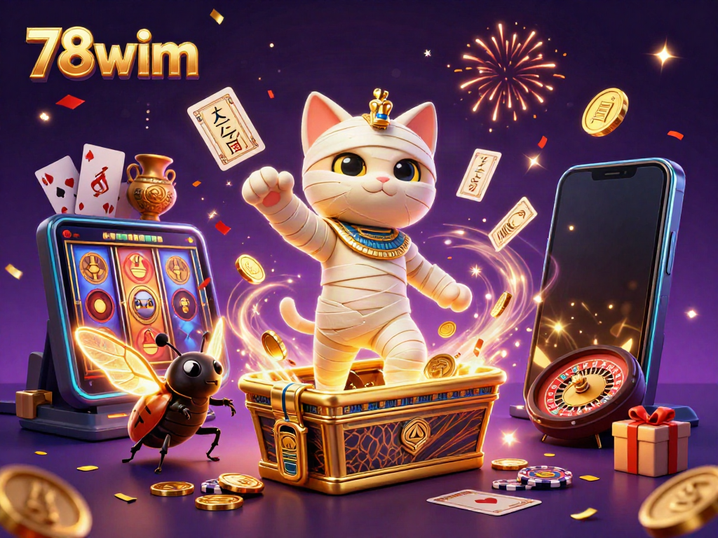 Experience thrilling gameplay with 78wim, featuring a captivating mummy cat and exciting slot games.