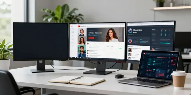 Finding YouTube influencers with AI tools in a modern workspace