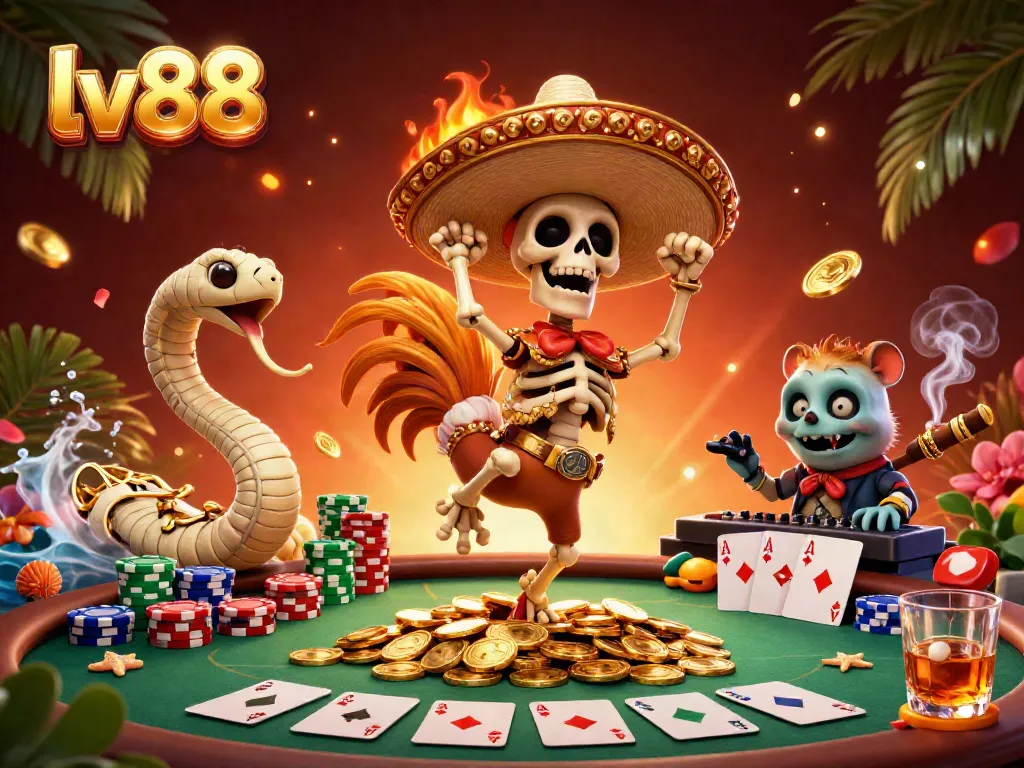 Enjoying exciting games at lv88 casino with dynamic characters and vibrant casino elements