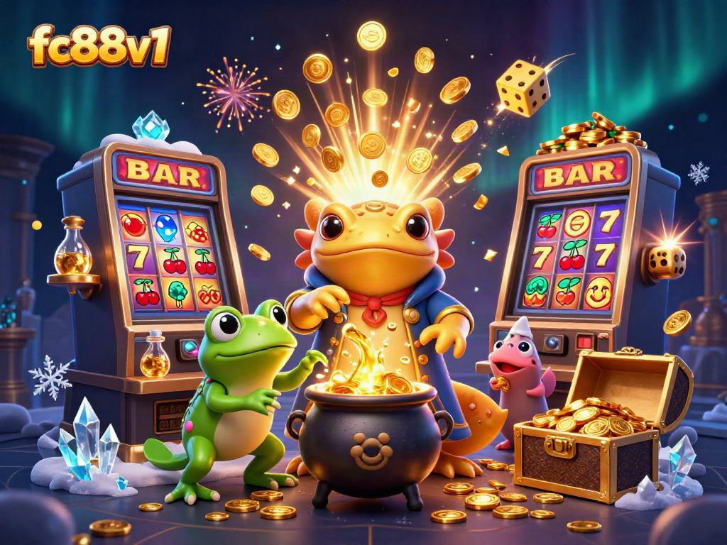 Experience the magical world of fc88v1 where golden salamanders create wealth with vibrant casino elements.