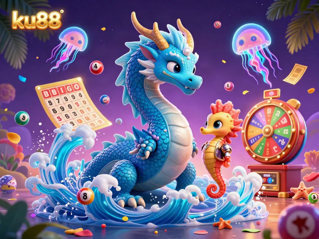 Experience winning strategies at ku88 with vibrant gaming elements in an enchanting dragon-themed scene.