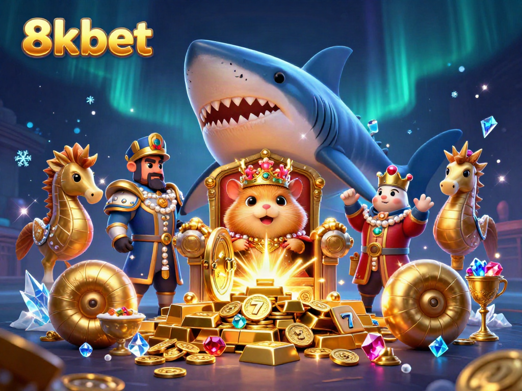 Engage in the thrilling world of 8xbet with vibrant characters, treasures, and dynamic gambling elements.