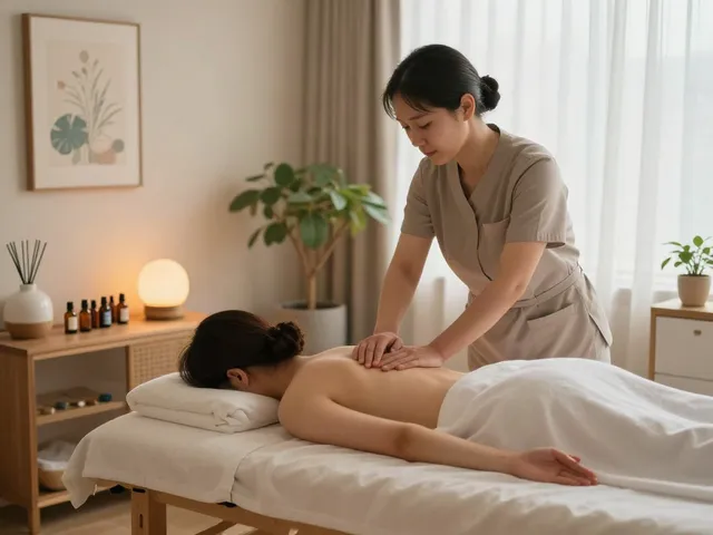 Relaxing 인천출장마사지 therapy session in a serene environment with soft lighting and calming decor.