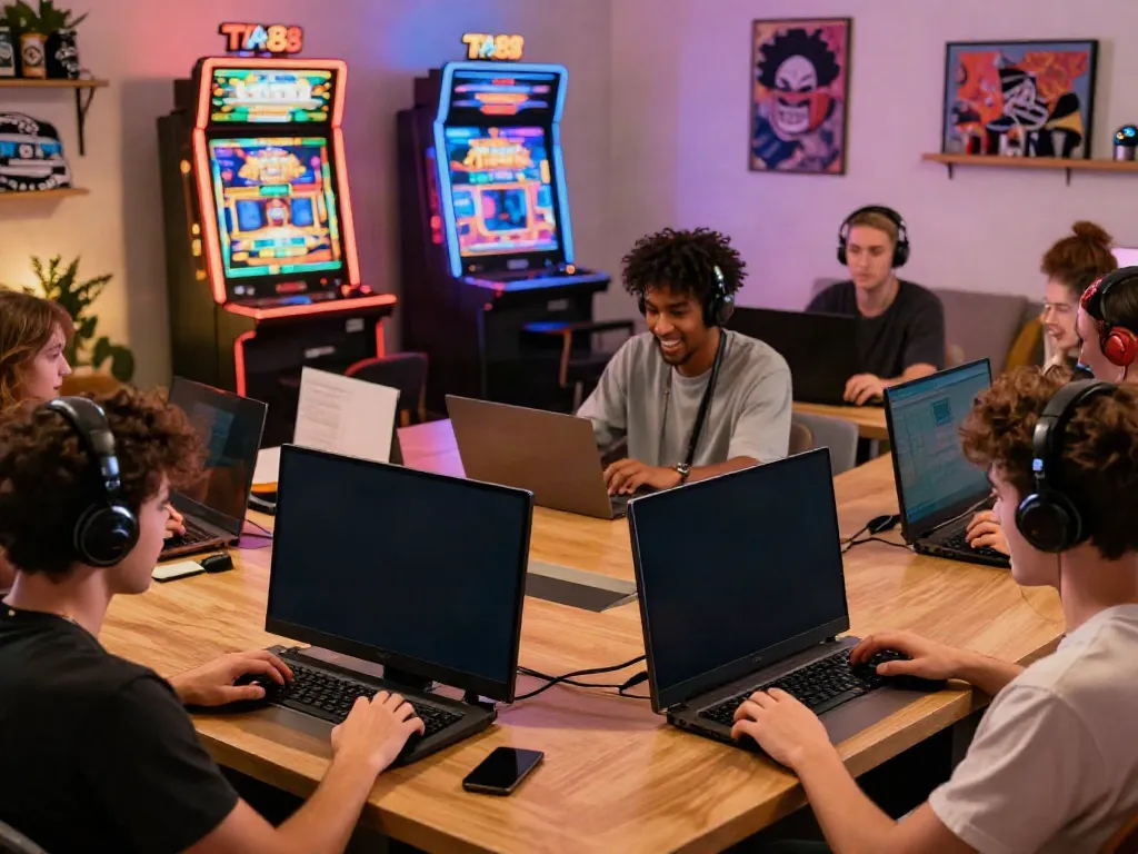 Players immersed in various games on the TA88.network platform, showcasing an engaging online entertainment experience.
