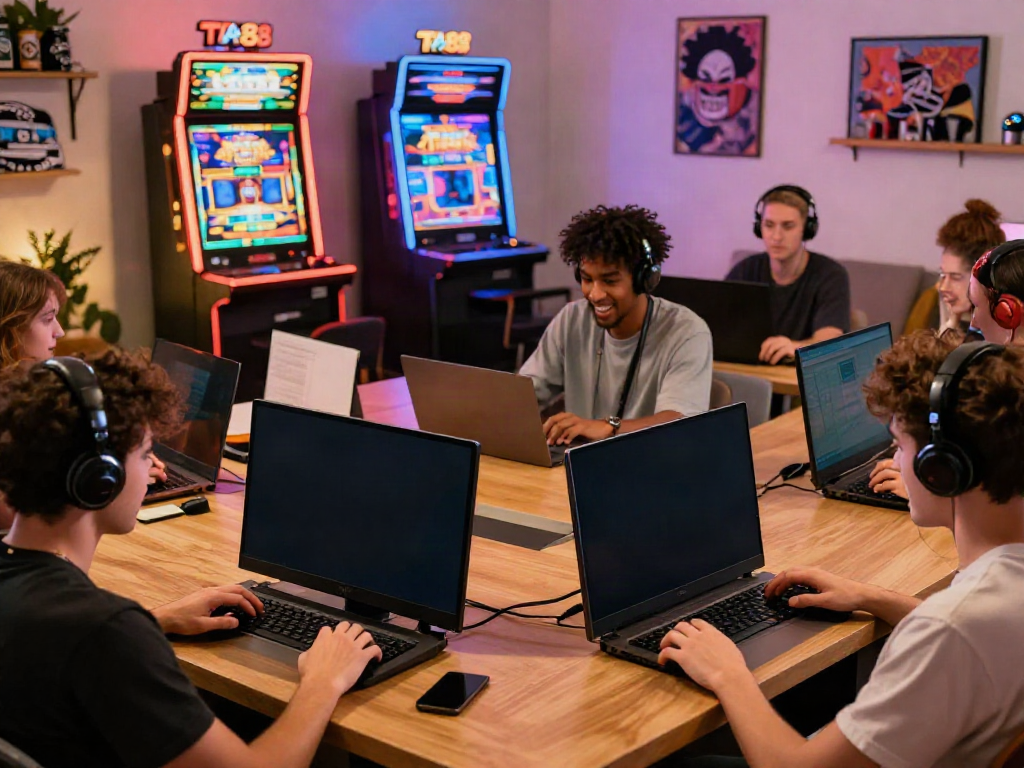 Players immersed in various games on the TA88.network platform, showcasing an engaging online entertainment experience.